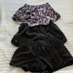 3 pairs Sz 8 Lululemon Hotty Hot Short II *Long 4"